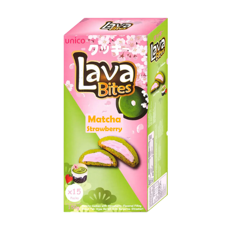 Biscuits Lava Bites au matcha et à la fraise - 150g