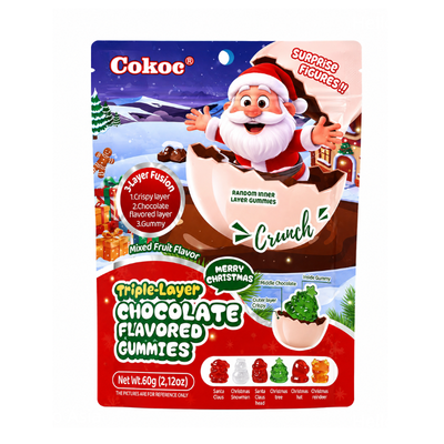 Caramelle gommose al cioccolato a triplo strato – Natale – COKOC – 90 g