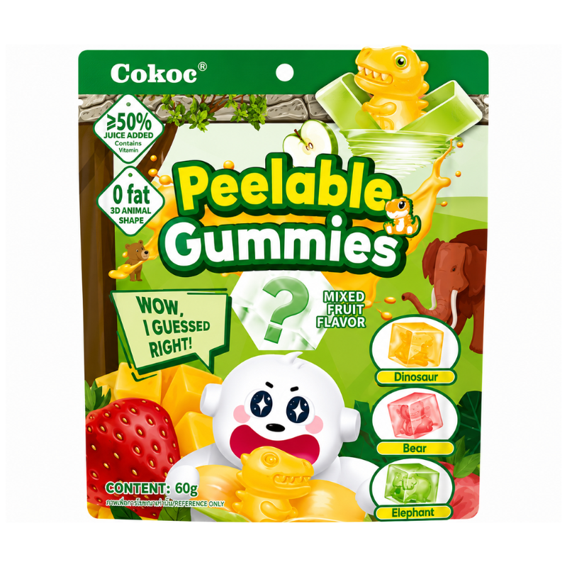 Bonbons gélifiés pelables aux fruits assortis - COKOC - 60g