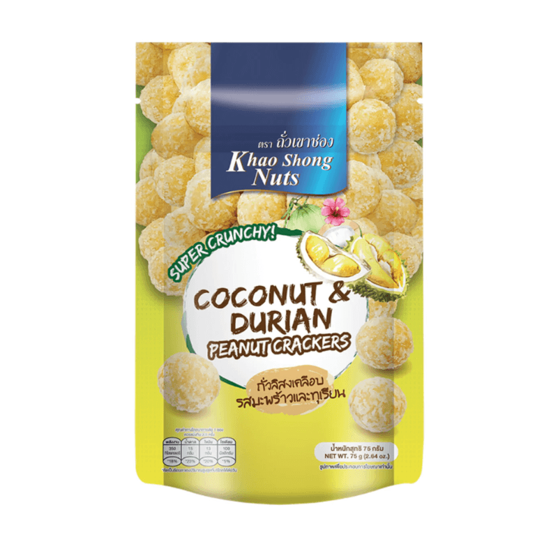 Crackers aux arachides noix de coco et durian, en sachet - Hello Asia