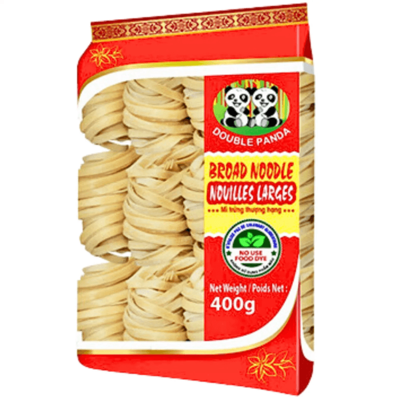 Nouilles larges - DOUBLE PANDA - 400g - Hello Asia