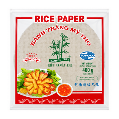 Feuilles de Riz 22 cm pour Rouleaux de Printemps - BAMBOO TREE - 400g
