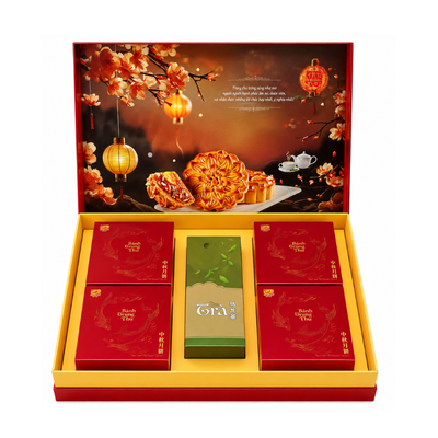 Gâteau de Lune au thé vert avec cœur coulant – TAN HUE VIEN – 4x200 g
