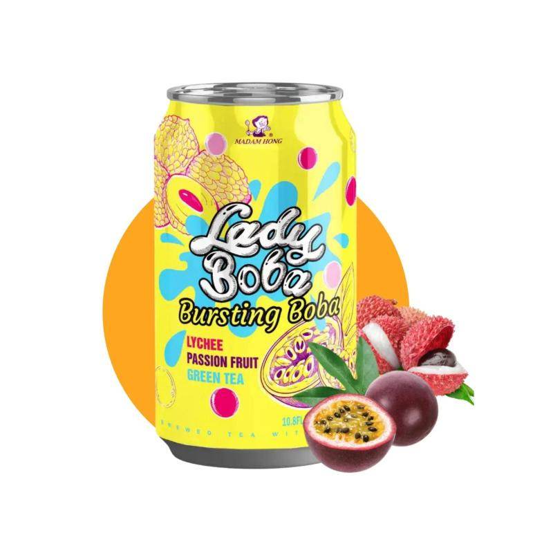 Bubble tea Litchi & Fruit de la Passion - LADY BOBA - 320ml - Hello Asia