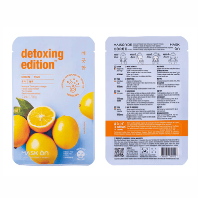 Masque en tissu pour le visage au yuzu – Masque détoxifiant - MASK ON - Hello Asia