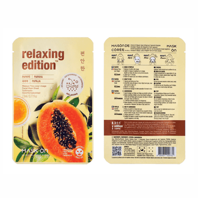 Masque facial en feuille à la Papaye, masque relaxant - Hello Asia