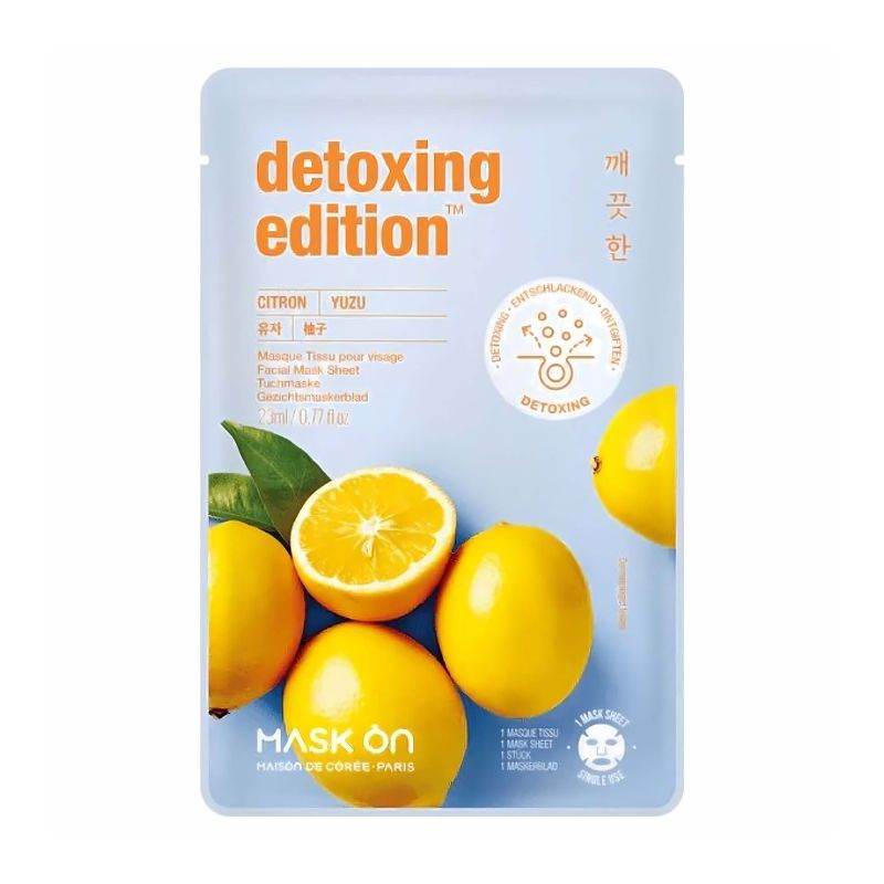 Masque en tissu pour le visage au yuzu – Masque détoxifiant - MASK ON - Hello Asia