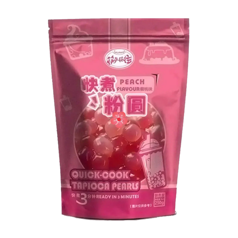 Perles de tapioca à la pêche à cuisson rapide - KLKW - 250g