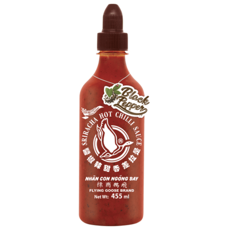 Sauce pimentée Sriracha noir - FLYING GOOSE - 455ml - Hello Asia
