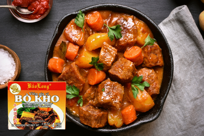 Instructions pour utiliser le soupe powder Bo Kho Bao Long 75g