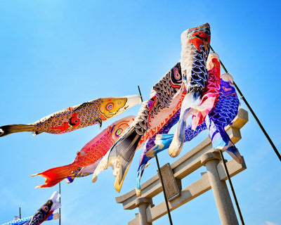 Koinobori (drapeaux en forme de carpe) japonais