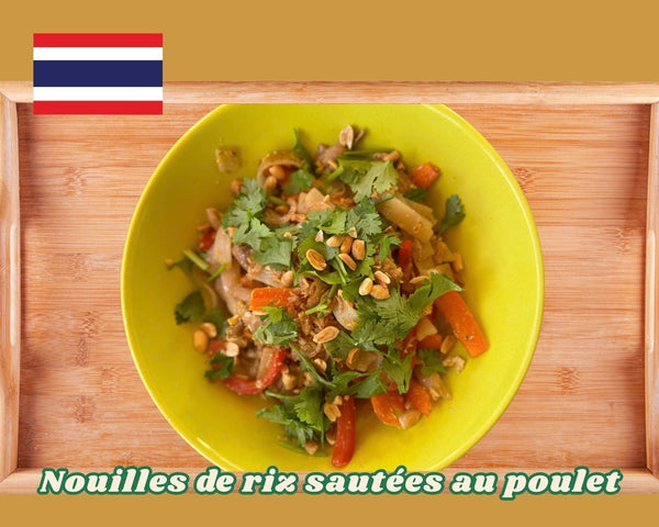Nouilles de riz sautées au poulet