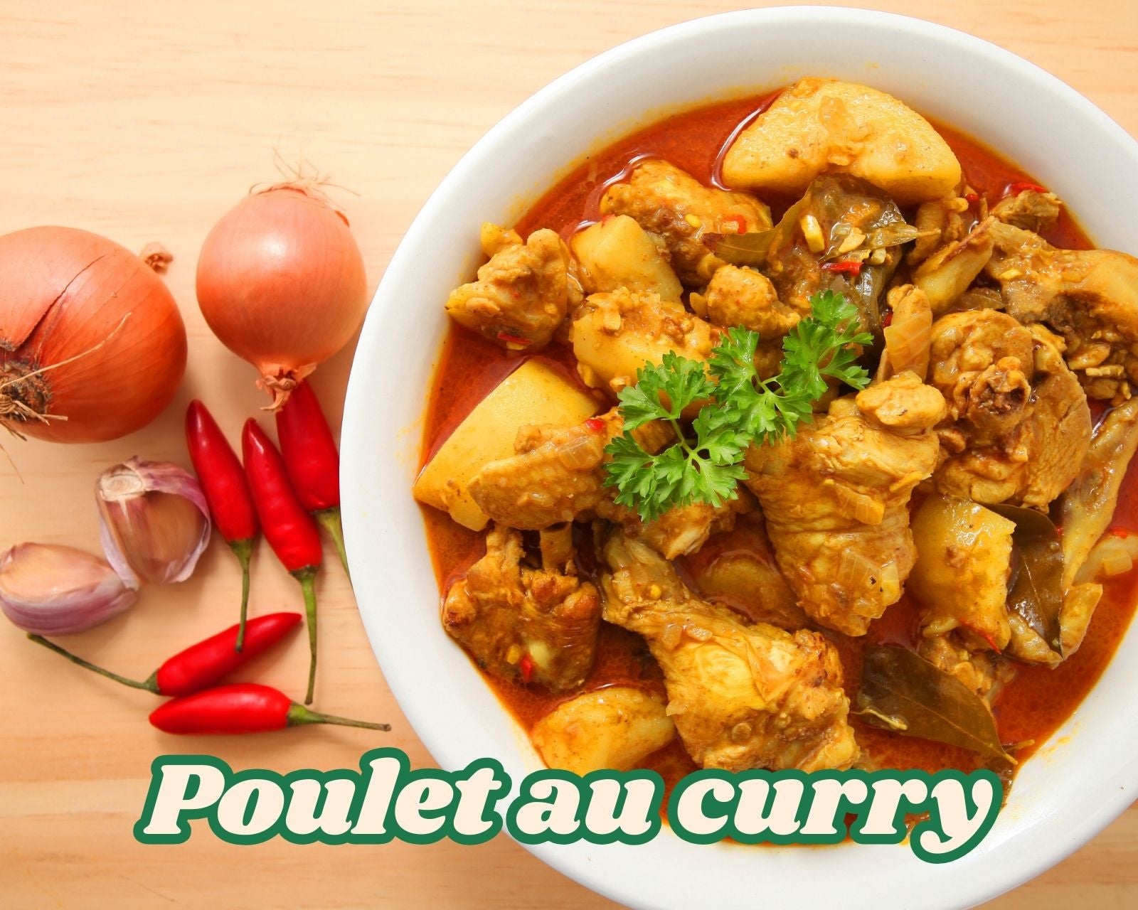 Délicieux curry de poulet saveurs asiatiques