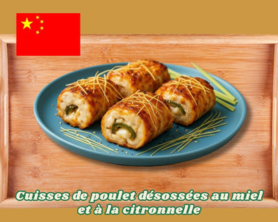 Poulet désossé rôti au miel et à la citronnelle