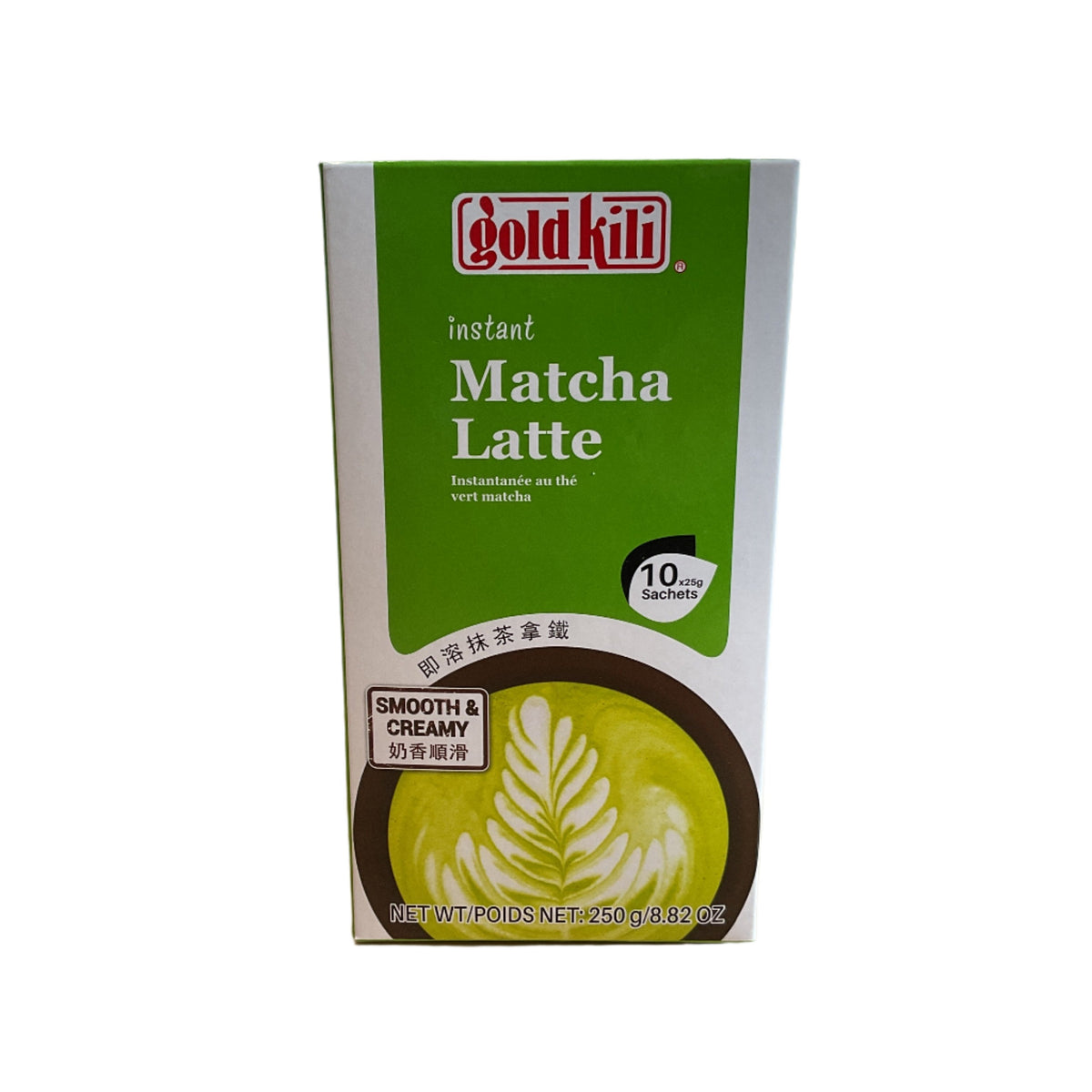 Gold Kili Matcha Latte Instantgetränk – 10 Beutel à 25g, Insgesamt 250g, Leckerer Matcha-Tee Als Pulver