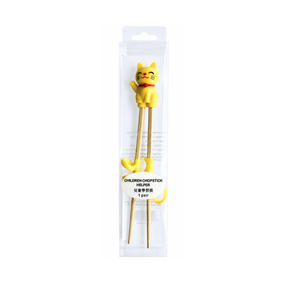 Baguettes pour enfants avec embout en silicone Chat porte-bonheur