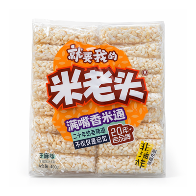 Barres de riz soufflé croustillant au sésame - Mi Lao Tou - 400g