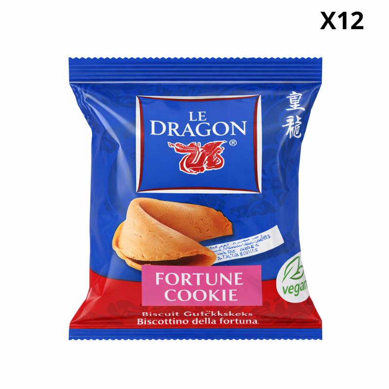 Biscuits de fortune - LE DRAGON - 1 sachet de 12 pièces