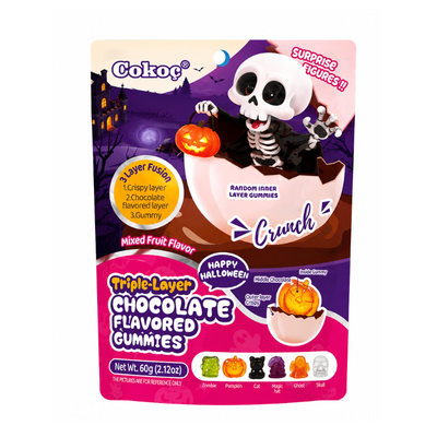 Bonbons gélifiés au chocolat triple couche – Halloween - COKOC - 60g