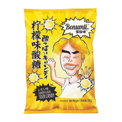 Bonbons acidulés saveur citron amusante - BONUMII - 88g