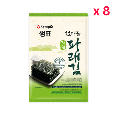 Snack d’algues grillées Parae Gim (Nori), légèrement salées(Méga pack)  – SEMPIO - 8 x 5 g