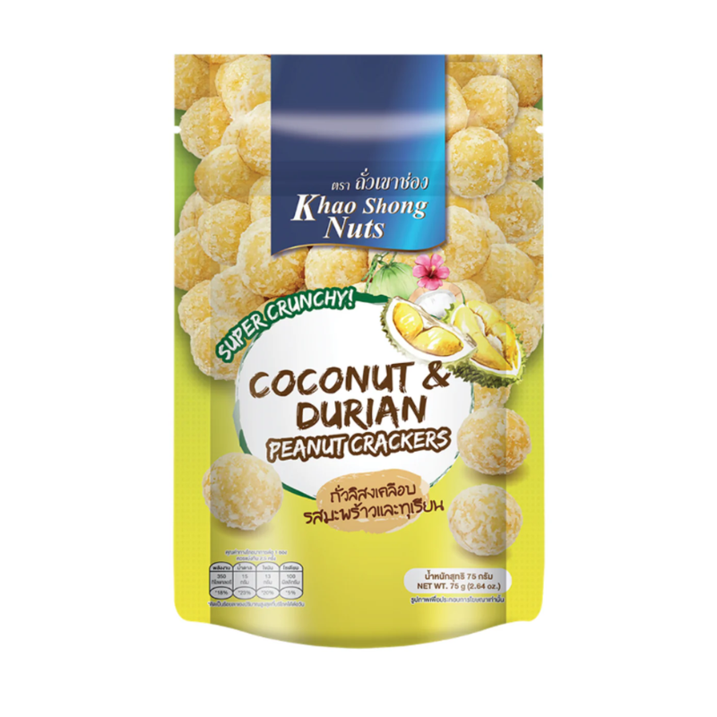 Crackers aux arachides noix de coco et durian, en sachet - KHAO SHONG - 75g