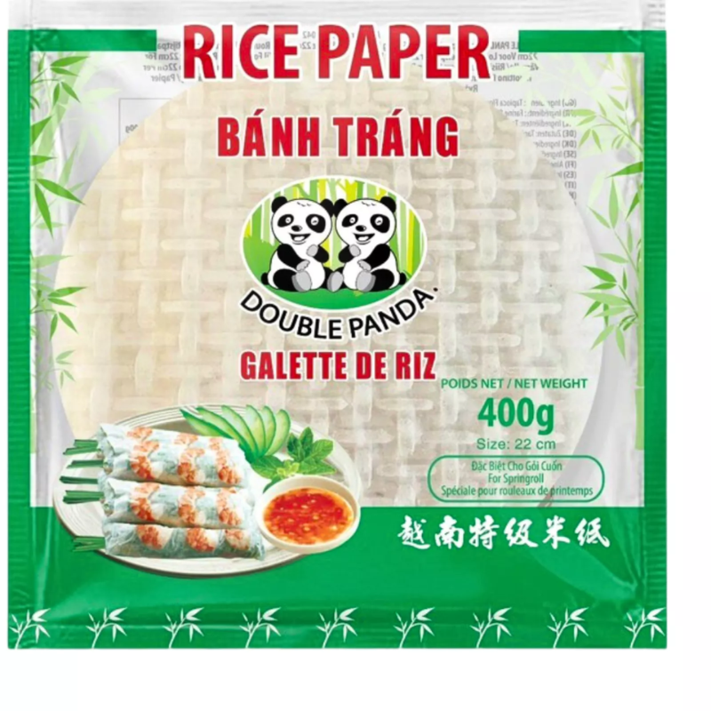 Feuille de riz - 22cm Springroll - DOUBLE PANDA - 400g