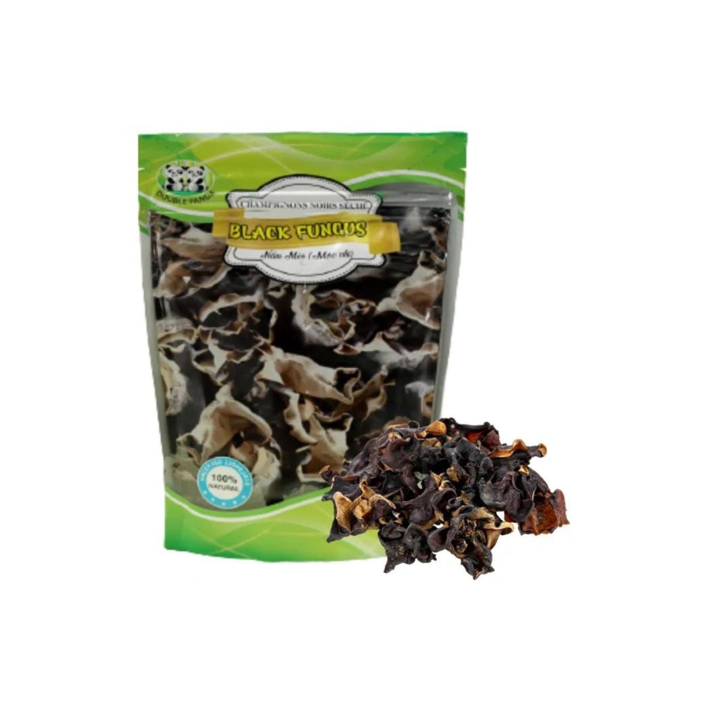 Champignons noirs séchés - Oreille-de-Judas - DOUBLE PANDA - 100G