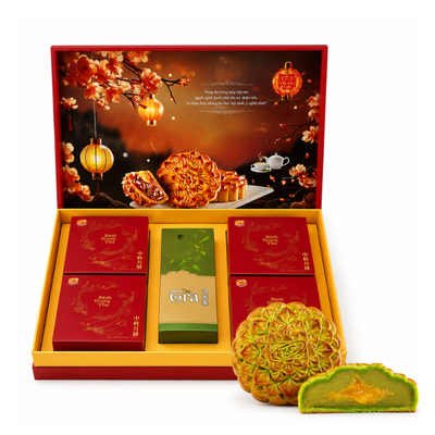 Gâteau de Lune au thé vert avec cœur coulant – TAN HUE VIEN – 4x200 g