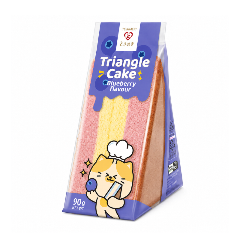 Gâteau éponge triangulaire à la myrtille - TOKIMEKI - 90g