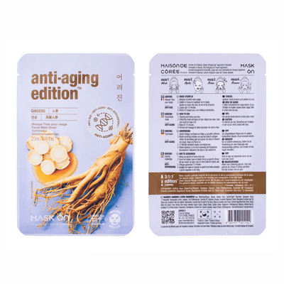 Masque facial en feuille au Ginseng, masque anti-âge - Hello Asia