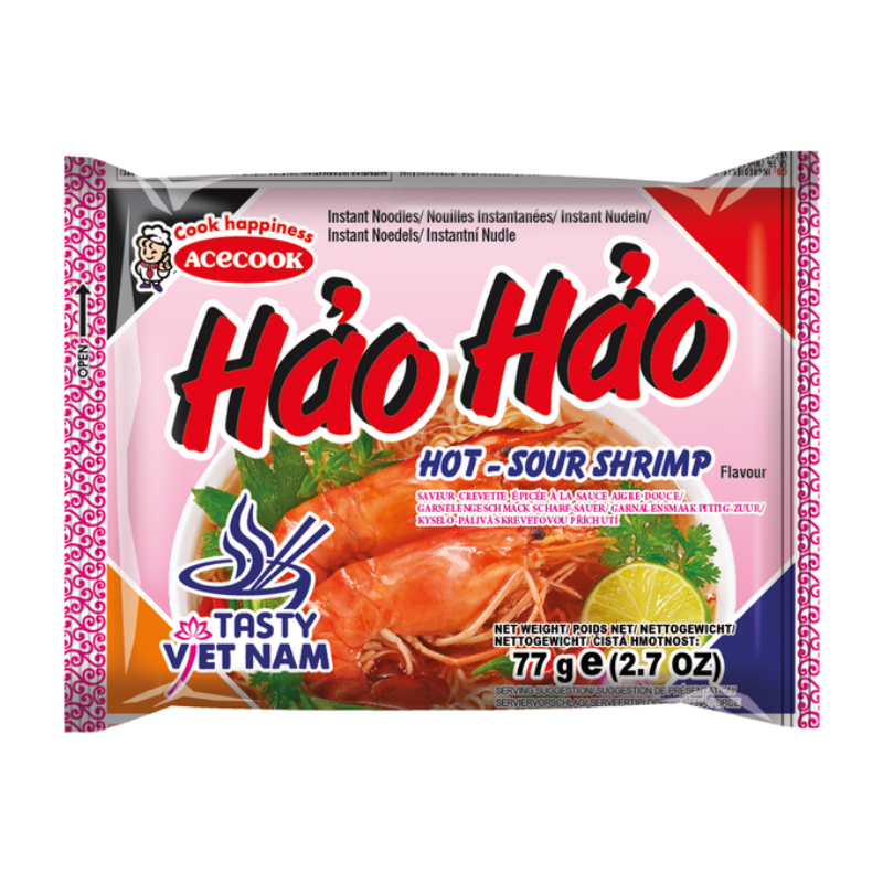 Nouilles Instantanées Saveur Crevette Aigre-Piquante - HAO HAO - 77g