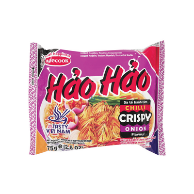 Nouilles instantanées, piment, oignon, croustillant - HAO HAO - 75g