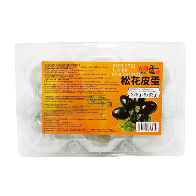 Œufs de canard conservés Tan - GOOSUN - 63g x 6 pièces