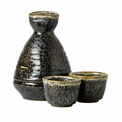 Service à saké en céramique – 1 carafe + 2 tasses - JADE TEMPLE