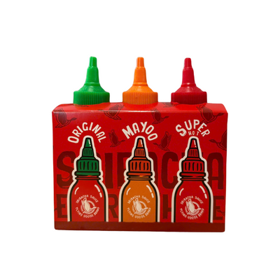 Set de 3 sauces Sriracha (piquante, très piquante, Mayoo) - FLYING GOOSE - 100ml
