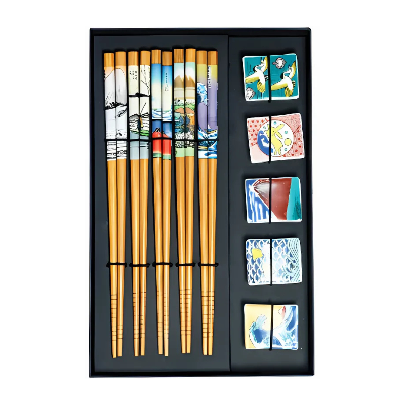 Set de baguettes avec repose-baguettes en céramique - JADE TEMPLE 
