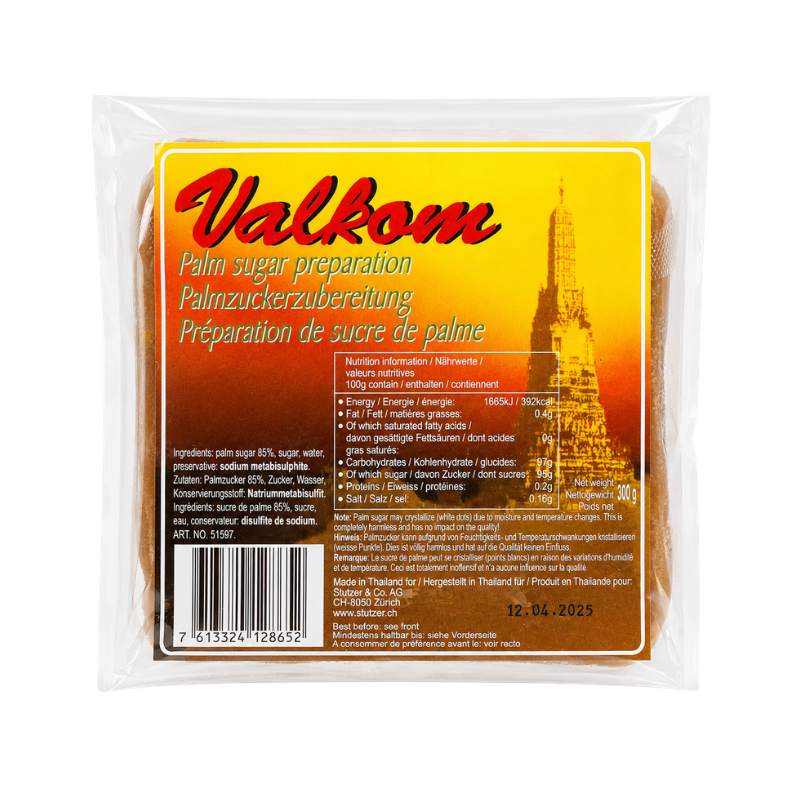 Sucre de palme en blocs - VALKOM - 500 g