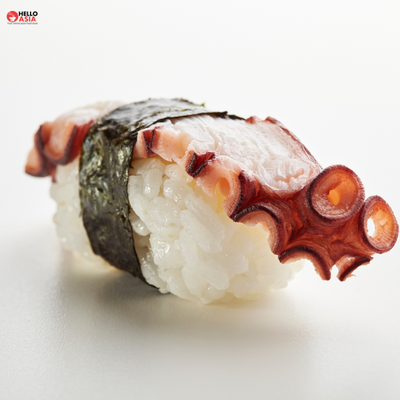 Tranches de poulpe cuit (Tako) pour sushi